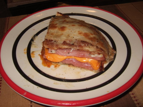 Ham Of The Border Ham and cheese between two bean and cheese quesadillas.  (submitted by Myrtle Beach)